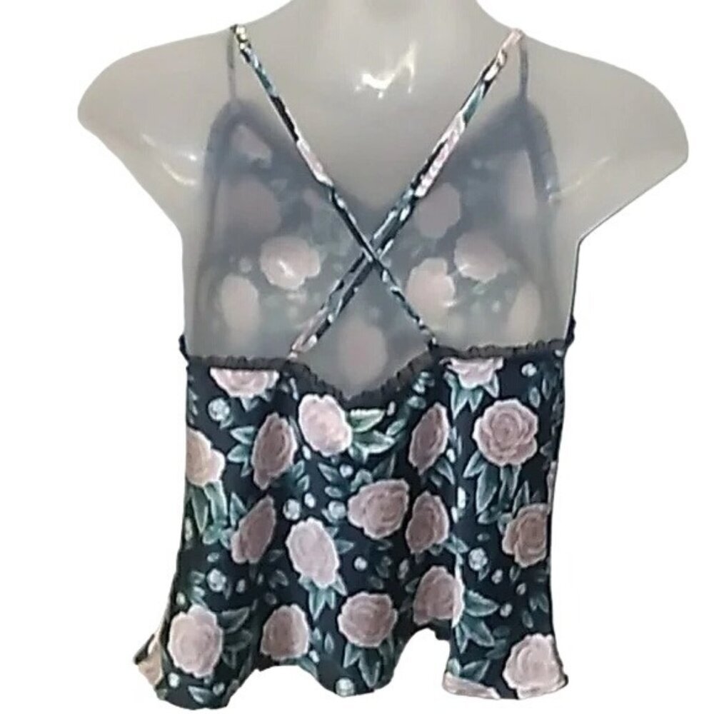 Victoria's Secret Black Floral Satin Camisole - Picture 2 of 3